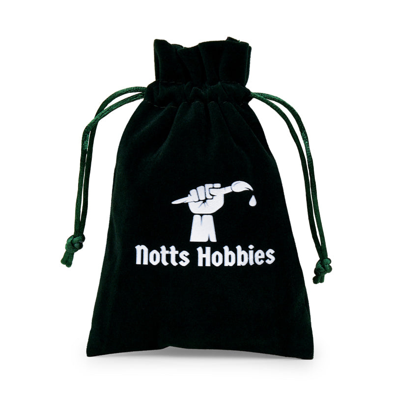 a full dice bag on a white background