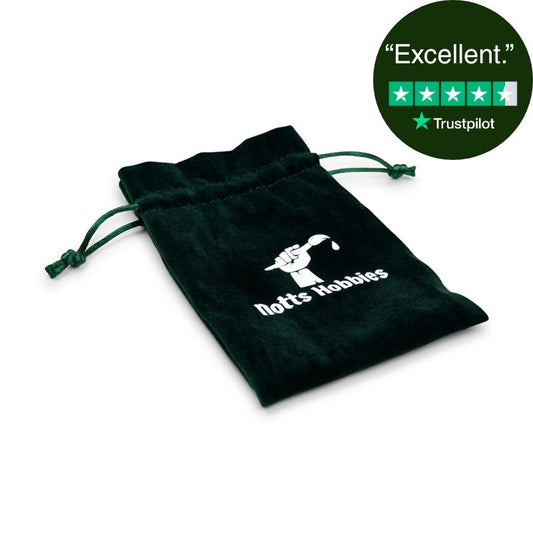 empty dice bag on a white background with a trustpilot badge