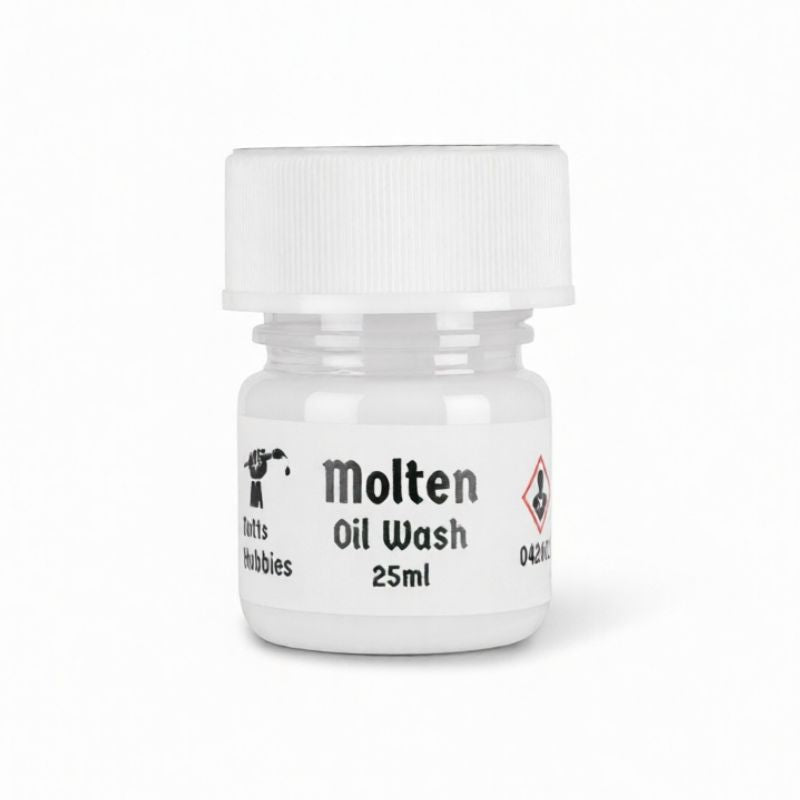 Bottle of white Oil Wash with a white label on a white background