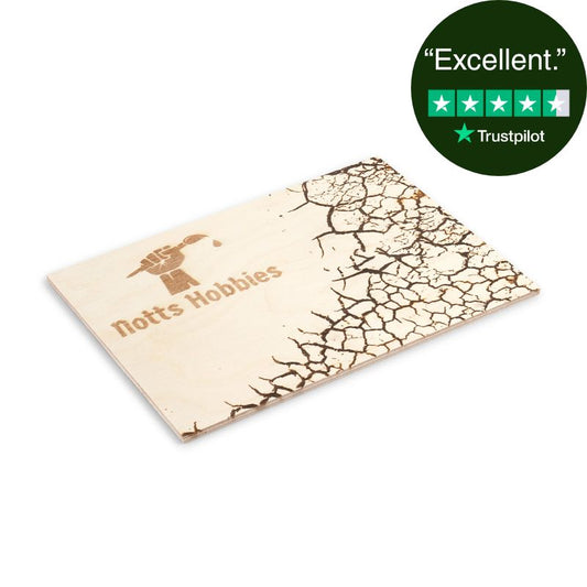 texture palette with laser cut design and 'Notts Hobbies' branding, featuring a Trustpilot rating badge.